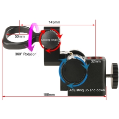 KOPPACE 360° Rotating Microscope Focus Bracket Centre Distance 143mm Column Aperture 32mm