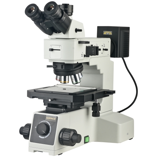 KOPPACE 50X-500X Trinocular Metallographic Microscope Light and Dark Field,Polarized Observation 4 inch Large Platform