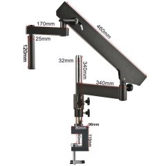 KOPPACE 显微镜折叠支架 50mm固定夹 吊杆直径25mm