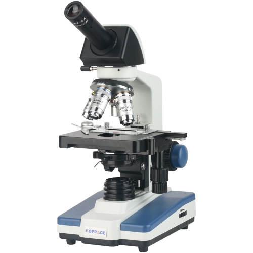 KOPPACE 40X-2500X Monocular Compound Lab Microscope Flat Field Achromatic Objective