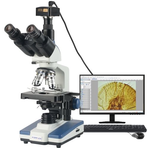 KOPPACE 40X-2500X Compound Laboratory Electron Microscope 12 Million Pixels USB2.0 Camera ﻿