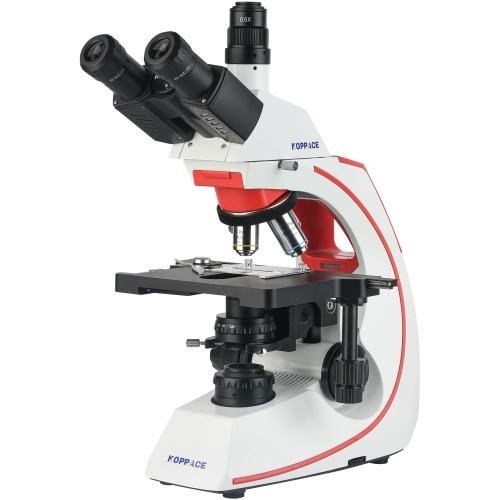 KOPPACE 40X-1600X Research Grade Trinocular Composite Laboratory Biological Microscope ICCF Infinite Flat Field High Contrast Full Achromatic Optical System