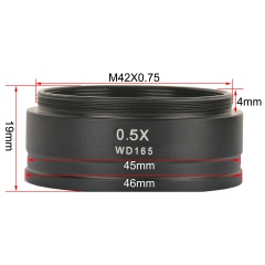 KOPPACE 0.5X Microscope Auxiliary Objective 165mm Working Distance Connection Size 42mm