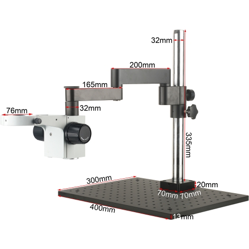 KOPPACE Microscope optical platform bracket,Lens Frame Diameter 76mm Column height 335mm