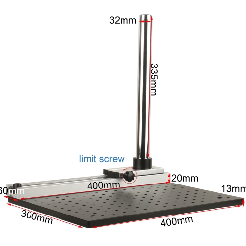 KOPPACE Microscope optical platform bracket,Slider travel:230mm,Base Size 300X400X13mm