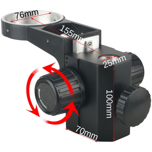 KOPPACE Microscope Focusing Bracket Central Distance 155mm Lens frame diameter 76mm Column aperture 25mm