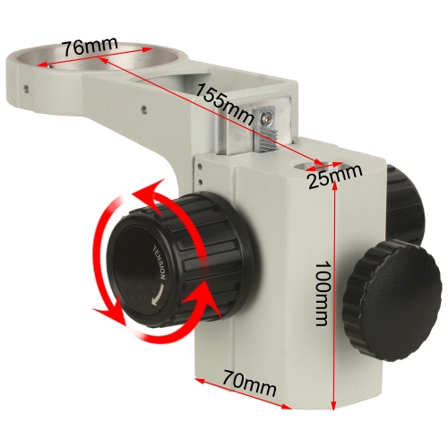 KOPPACE Microscope Focusing Bracket Central Distance 155mm Column aperture 25mm Lens frame diameter 76mm