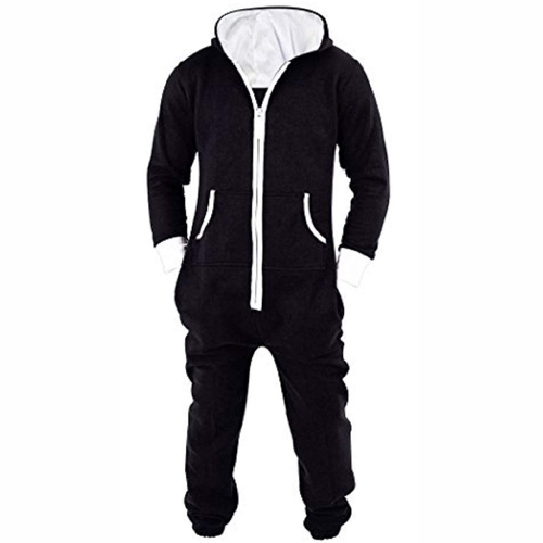 Women's Hooded Onesie Union Suit Zipper Warm Playsuit Non Footed Zipper Jumpsuit