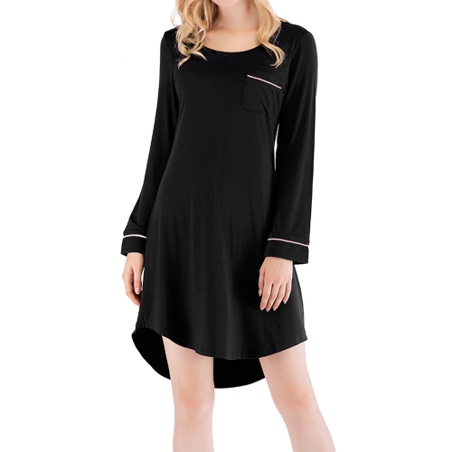 Women's Modal Nightgown Cotton Pajama Long Sleeves Sleepshirt Dress Loungewear