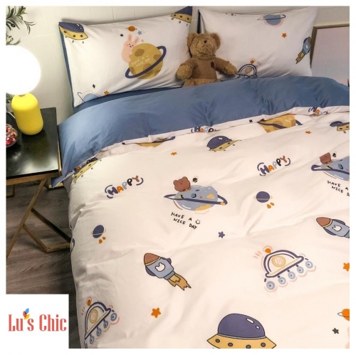 Cartoon Cotton Bedding 3 piece Sheets Pillowcase Sets