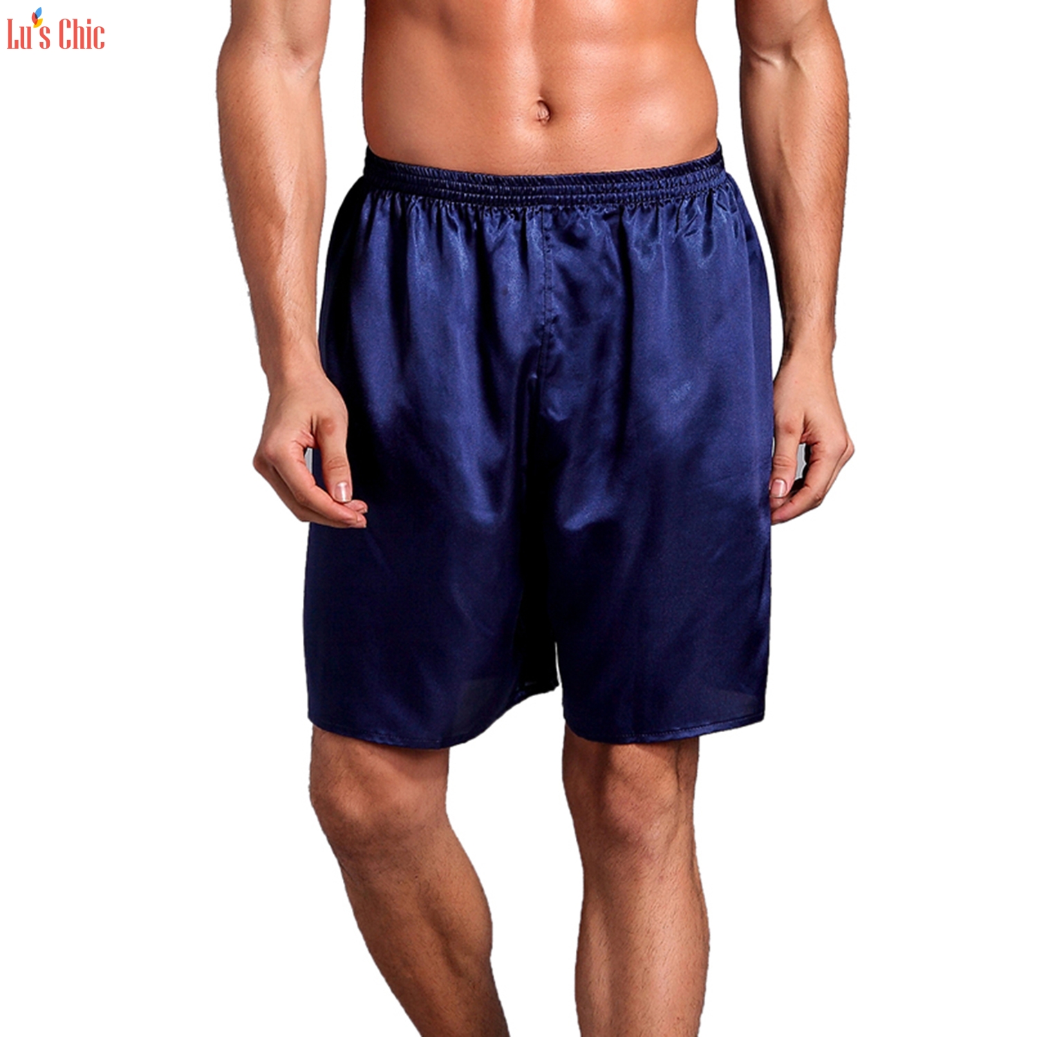 Men's Satin Boxers Luxury Silk Shorts- Lu's Chic