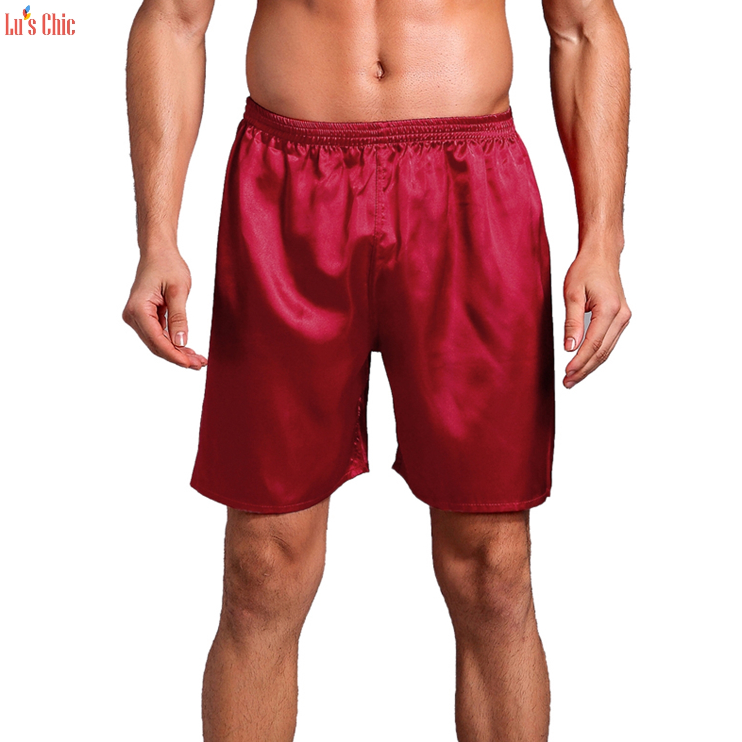 Men's Satin Boxers Luxury Silk Shorts- Lu's Chic