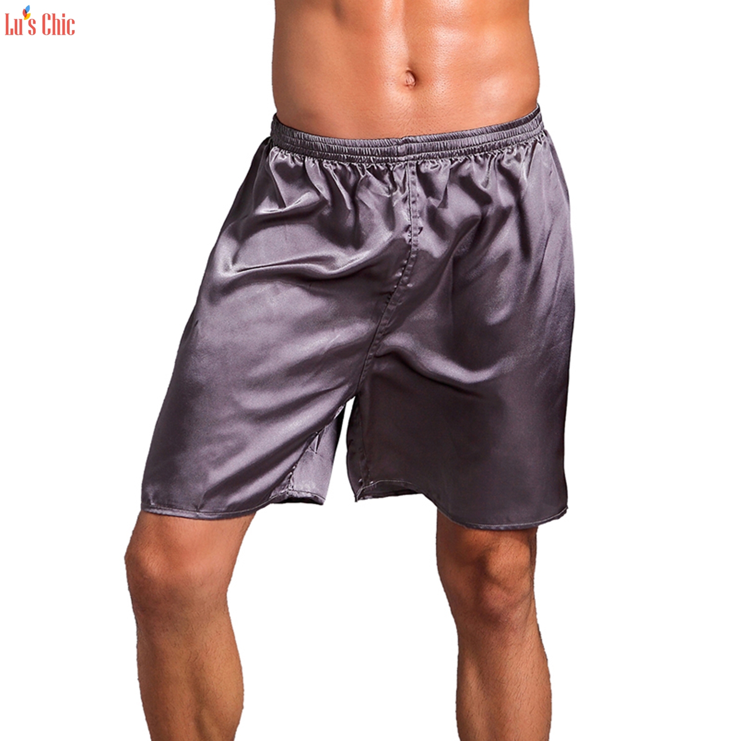 Men's Satin Boxers Luxury Silk Shorts- Lu's Chic