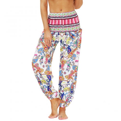 Women's Yoga Pants High Waisted Bohemian Long Harem Boho Hippie Joggers