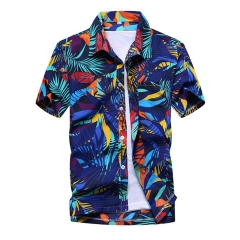 Men's Hawaiian Shirts Button Short Sleeve Beach Aloha Vacation Casual Print