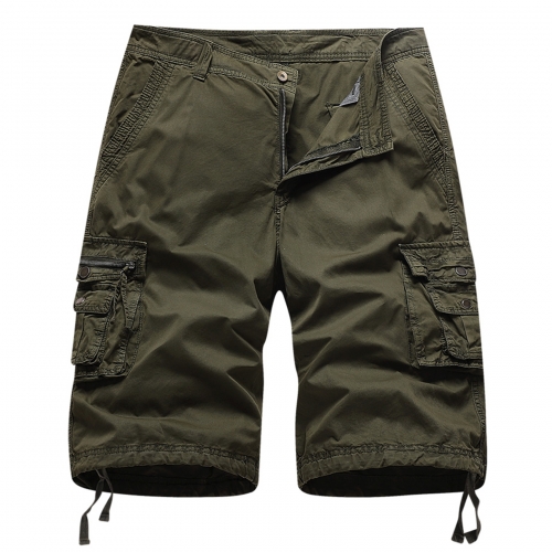 Men's Tactical Cargo Shorts Cotton Fishing  Camping Drawstring