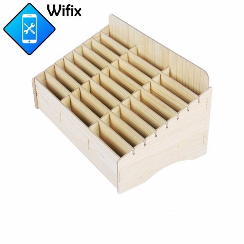 24 Grid Wooden Desktop Storage Box Mobile Phone Management Storage Box