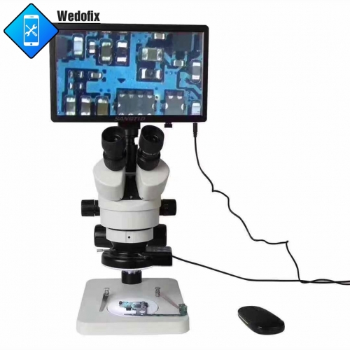 3.5X-90X Stereo Zoom Microscope with Barlow Lens Ring LED Light for Microsoldering Repair