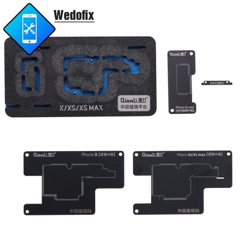 QianLi Phone Motherboard Reballing Fixture with BGA Reballing Stencil for iPhone X XS XSMAX 11 11Pro Promax