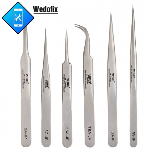 VETUS JP Series Stainless Tweezers Super Tiny Tweezers for Phone Microsolder Repair