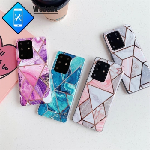Elctroplating Marble Pattern Phone Protective Cover Mobilephone Protect Case for Samsung S9 S10 S20 Note10 Note20 A21 A51 A71