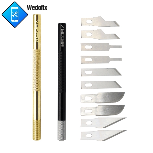 WEDOFIX OCA Glue Remove Tool Kits with 10pcs Blades LCD Screen Adhesive Cleaning Tool Pry Opening Tool Kits for Mobile Phone Repair