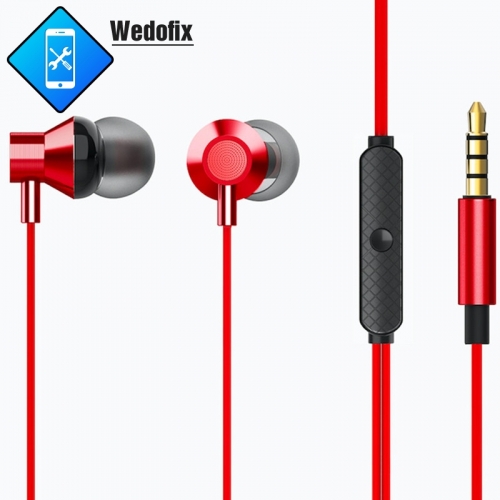 Metal Pro Bass Earphones Ear-in Aluminum Alloy Headphone 3.5mm ABS Microphone 1.2M