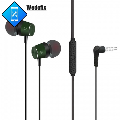 Metal L-plug Gaming Earphone Ear-in Microphone with Silicone Soft Cap 1.2M