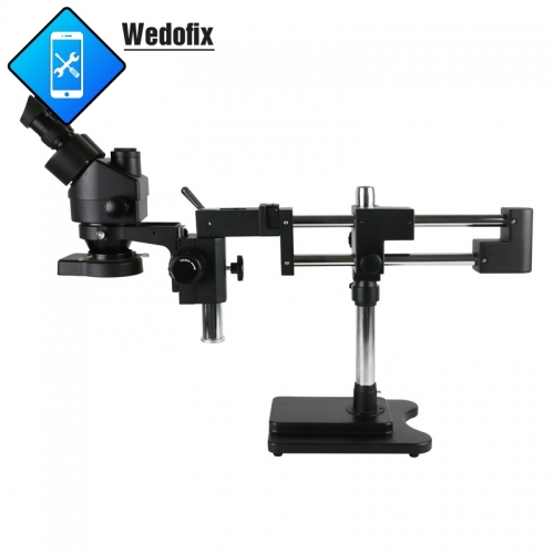 7X-45X Trinocular Stereo Microscope Double Arm Bracket PCB Repair Soldering Microscope Set