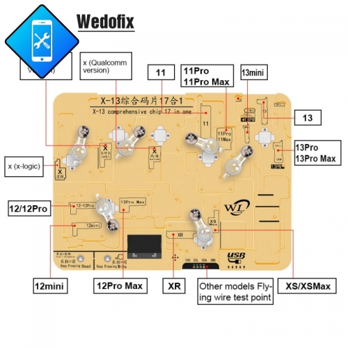 WL X-13Promax Baseband EEprom Programmer Chip Test Tool Read/Write Tools for iPhone Swap Repair SCL SDA GND
