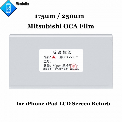  8 inch Mitsubish OCA Film 175um 250um OCA Crystal 50pcs/pack for iPhone LCD Screen Repair 