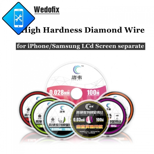 Luowei High Hardness Screen Cutting Wire Alloy Steel Line for iPhone Samsung Edge Broken Glass Remove
