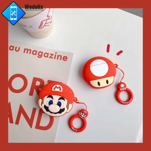 For Airpods Pro Protective Case Super Mario Silicone Headphone Soft Cover 