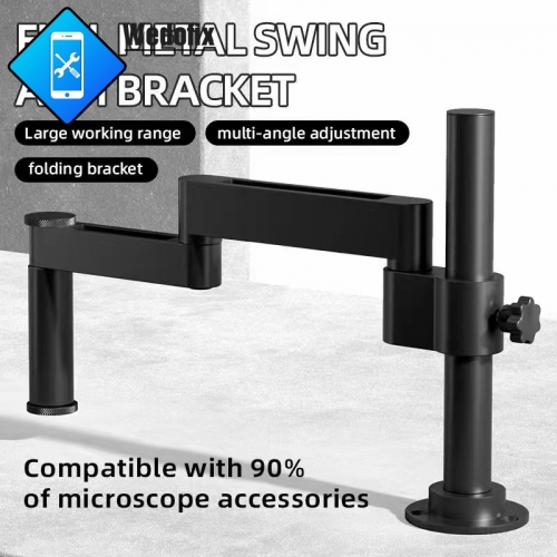 Microscope Swing Arm Metal Bracket 360 Degree Fixedable FoldableUniversal Telescopic Holder for Microscope Holding