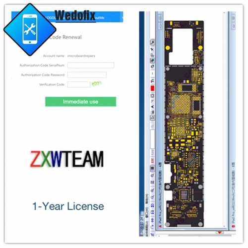 Officially ZXW License 1 Year Activation Zillion X Work Schematic Diagram for iPhone iPad Samsung Logic Board Bitmap