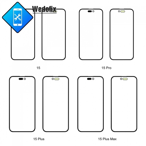 OEM 2 in 1 Glass with OCA for iPhone 15 15plus 15pro 15PM - 1:1