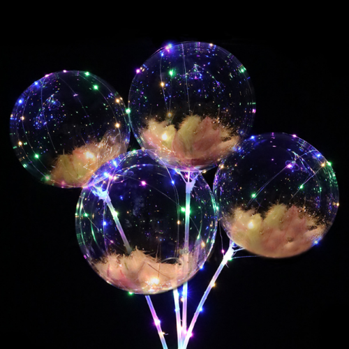 led light transparent 18 inch wave balloon