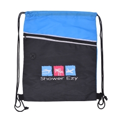 Adjustable Strap Contrast Zipper Drawstring Bag