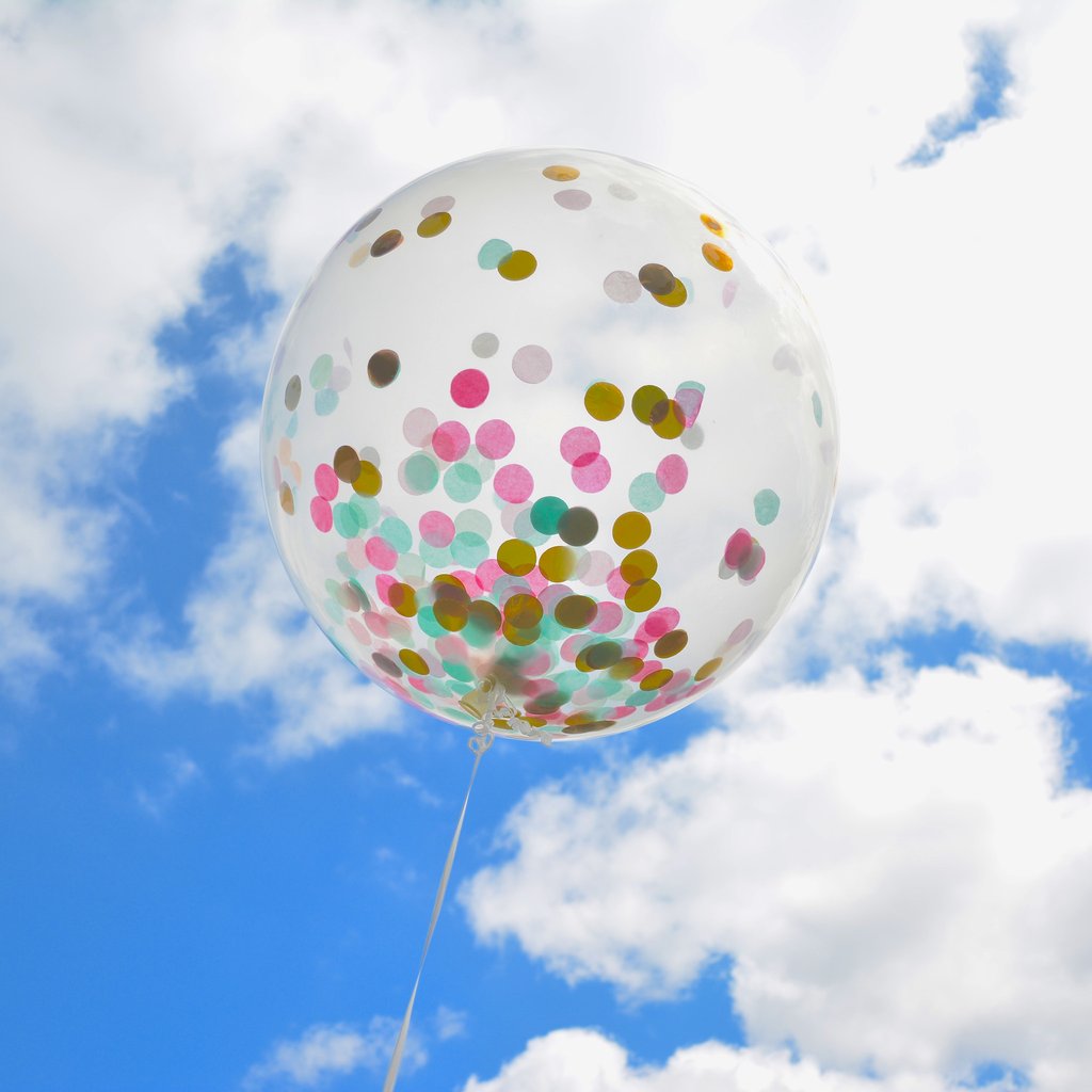 Transparent confetti sequin balloon