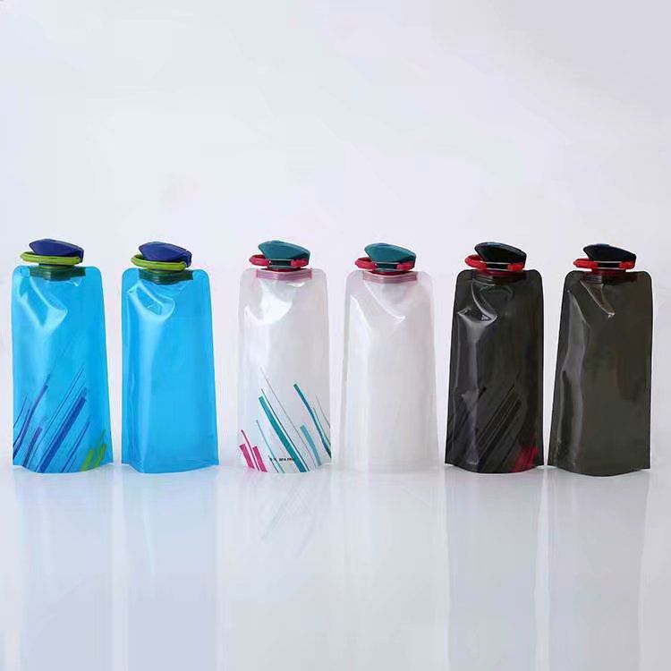 PE customized LOGO printing folding water bottle