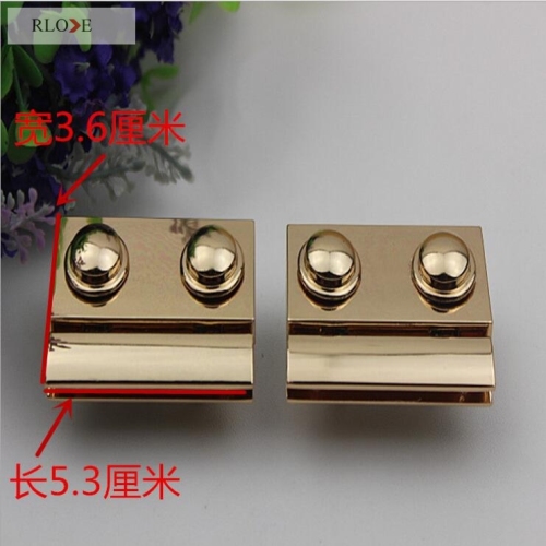 Bag Light Gold Metal Press Button Locks RL-BLK094