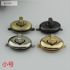 Bag Oval Shape Round Side Metal Turn Locks RL-BLK064(Small)