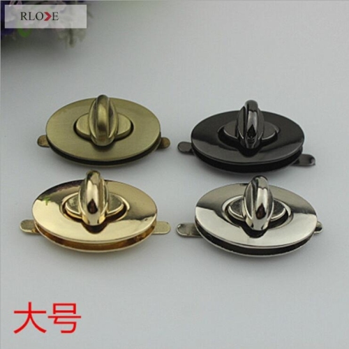 Custom Bag Oval Shape Metal Turn Locks RL-BLK106(Large)