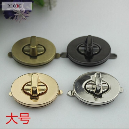 Bag Oval Shape Flat Metal Turn Locks RL-BLK070(Large)
