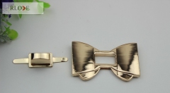 Simple custom bow-knot style gold turn lock for purse RL-BLK036