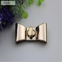 Simple Making Bag bow-knot Shape gold turn lock RL-BLK168