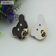 Black and White Bear Shape Handbag Twist Lock RL-BLK084