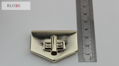 Custom irregular nickel color handbag metal turn lock RL-BLK169