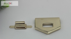 Custom irregular nickel color handbag metal turn lock RL-BLK169