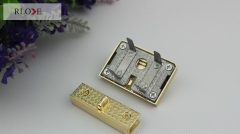 Custom 3 color handbag press button metal lock RL-BLK048